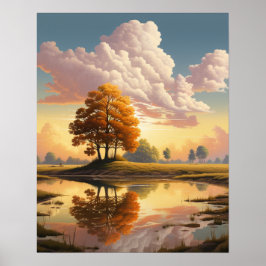 Landschaft Künstlerische Illustration Natur Poster