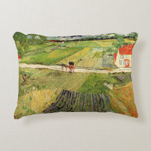 Landschaft, Kutsche und Zug von Vincent van Gogh Zierkissen