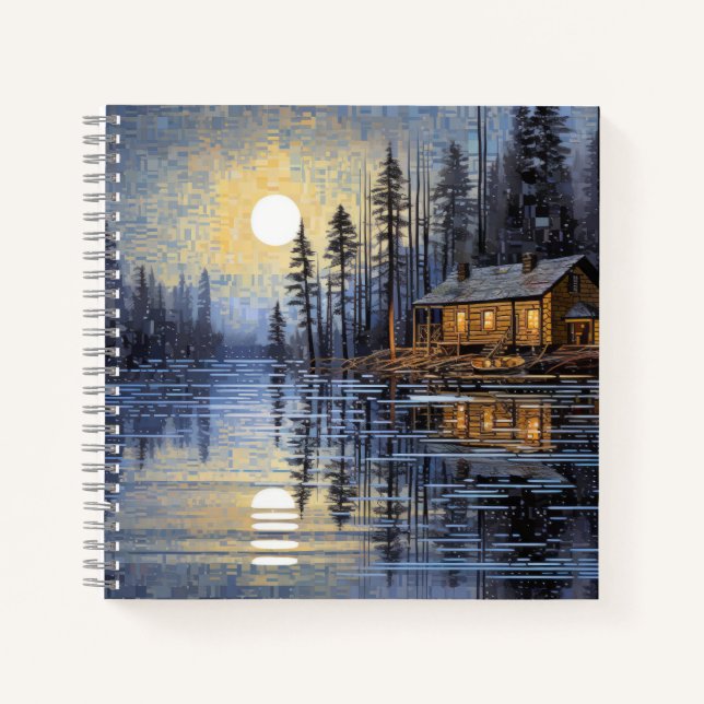 Landschaft Landschaft Art Deco Paint Notizbuch (Vorderseite)