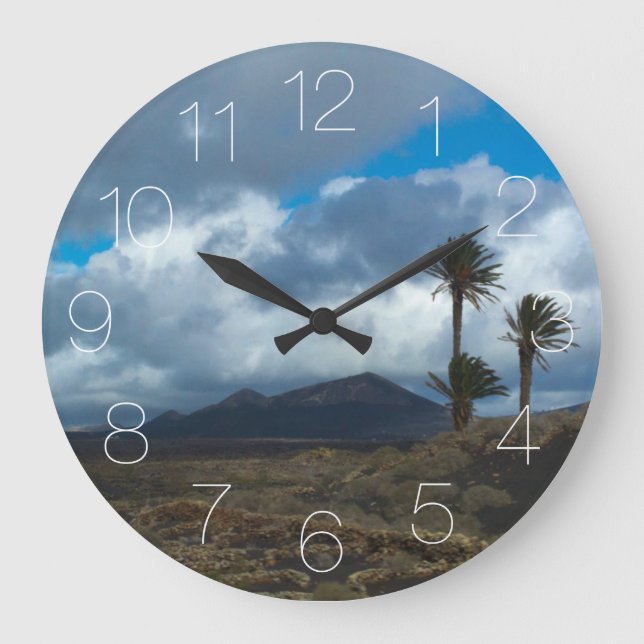 Landschaft Lanzarote Große Wanduhr (Vorderseite)