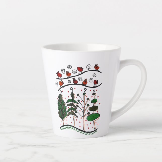 Landschaft Latte Tasse (Doodle - Handgezeichnet) (Rechts)
