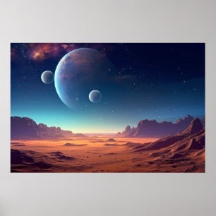 Landschaft Magische Dimension Fantastische Planet Poster