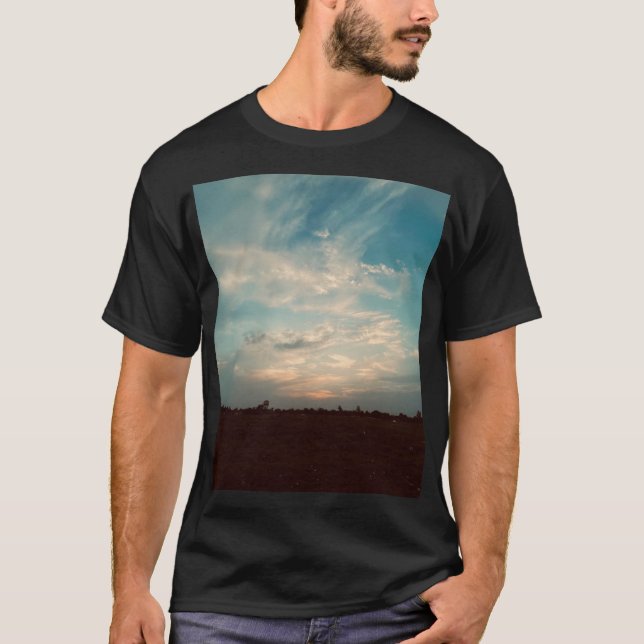 Landschaft Männerschwarzer T - Shirt (Vorderseite)