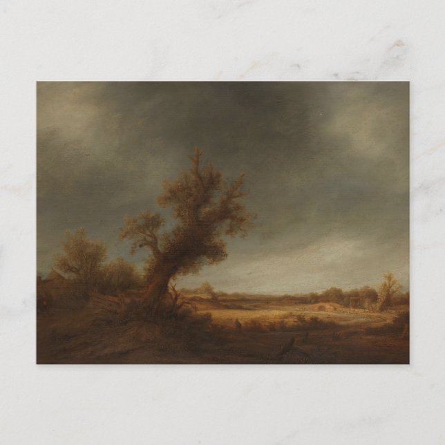 Landschaft mit alter Eiche, Adriaen van Ostade, Ca Postkarte (Vorderseite)