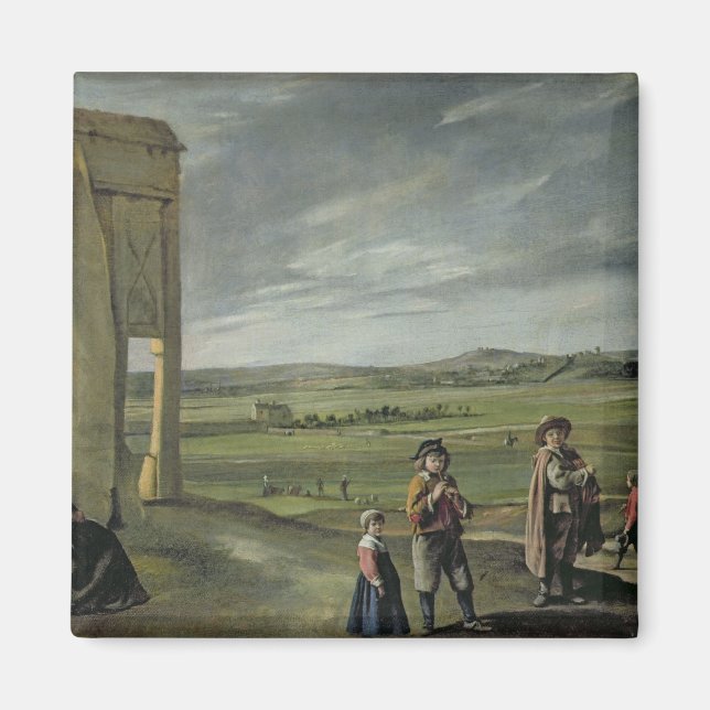 Landschaft mit Bauern, c.1640 Magnet (Vorne)