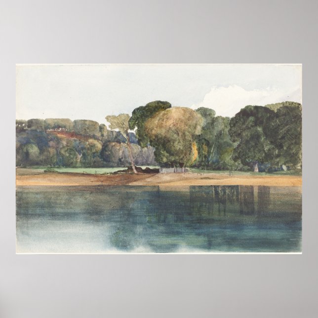 Landschaft mit Bäumen und Wasser Poster (Vorne)