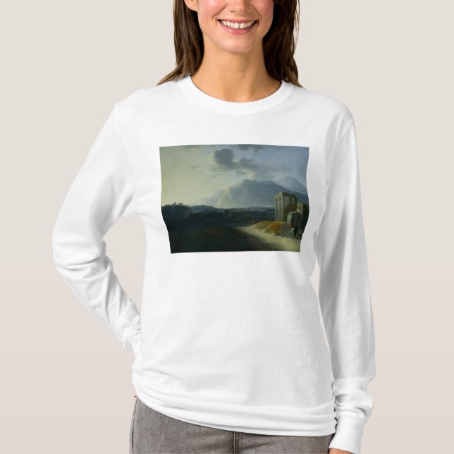 Landschaft mit Berg Stromboli T-Shirt (Vorderseite)