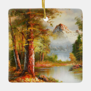 Landschaft mit Bergen Keramikornament