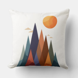 Landschaft mit Bergen und Sonne Kissen