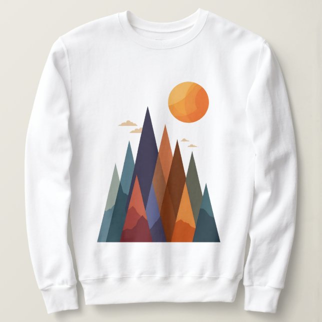 Landschaft mit Bergen und Sonne Sweatshirt (Design vorne)