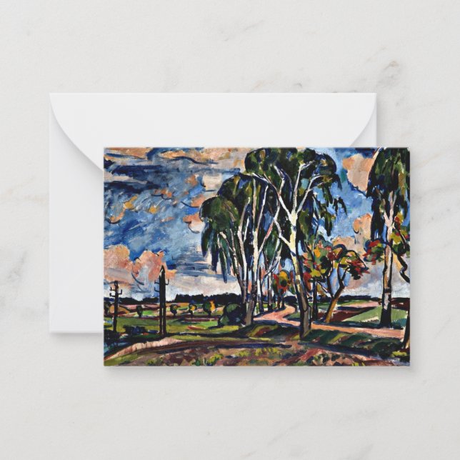 Landschaft mit Birken in der Nähe von Tucapi bei S Mitteilungskarte (Vorderseite)