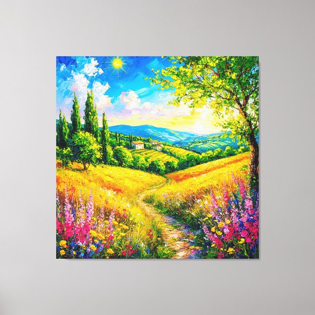 Landschaft mit Blume Leinwanddruck (Vorderseite)