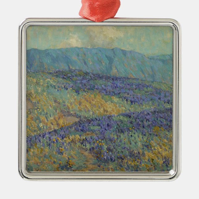 Landschaft mit Blumen (von Granville Redmond) Ornament Aus Metall (Vorne)