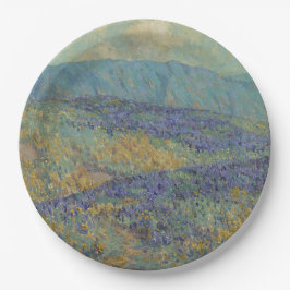 Landschaft mit Blumen (von Granville Redmond) Pappteller