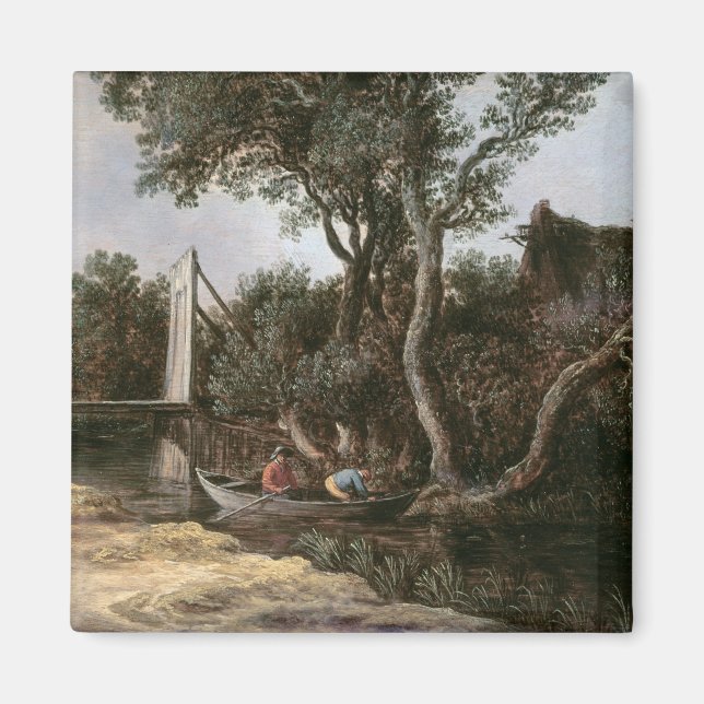 Landschaft mit Brücke, c.1628 Magnet (Vorne)