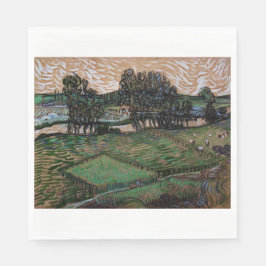 Landschaft mit Brücke über die Oise (van Gogh) Serviette