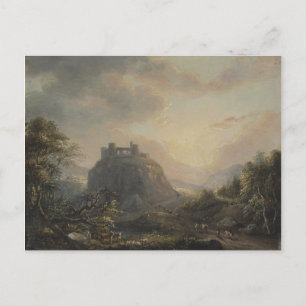 Landschaft mit Burg - Paul Sandby - c1808 Postkarte