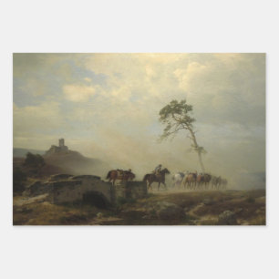 Landschaft mit Burgruinen und Reiten Geschenkpapier Set