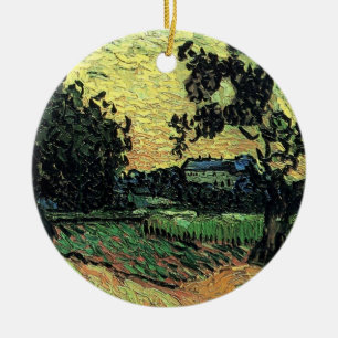 Landschaft mit Chateau von Auvers von Vincent van Keramik Ornament