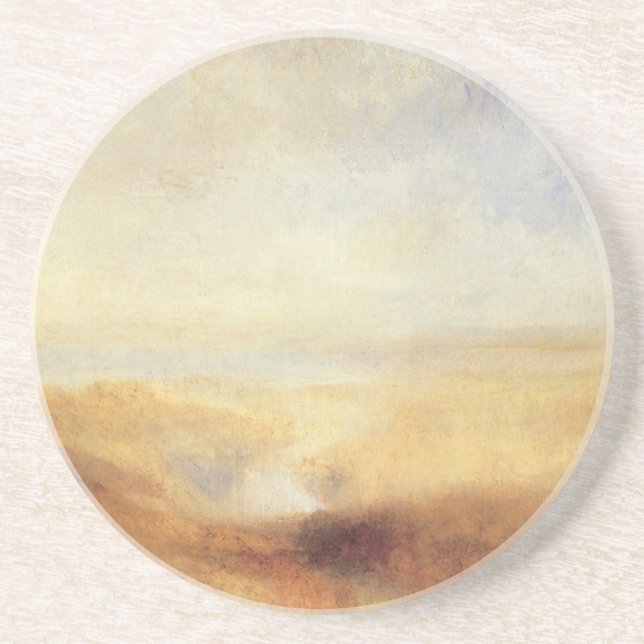 Landschaft mit der Ferne der Bucht von Joseph Turn Sandstein Untersetzer (Vorne)