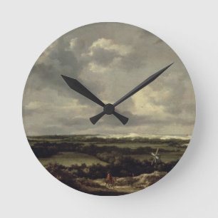 Landschaft mit Dünen nähern sich Haarlem (Öl auf Runde Wanduhr