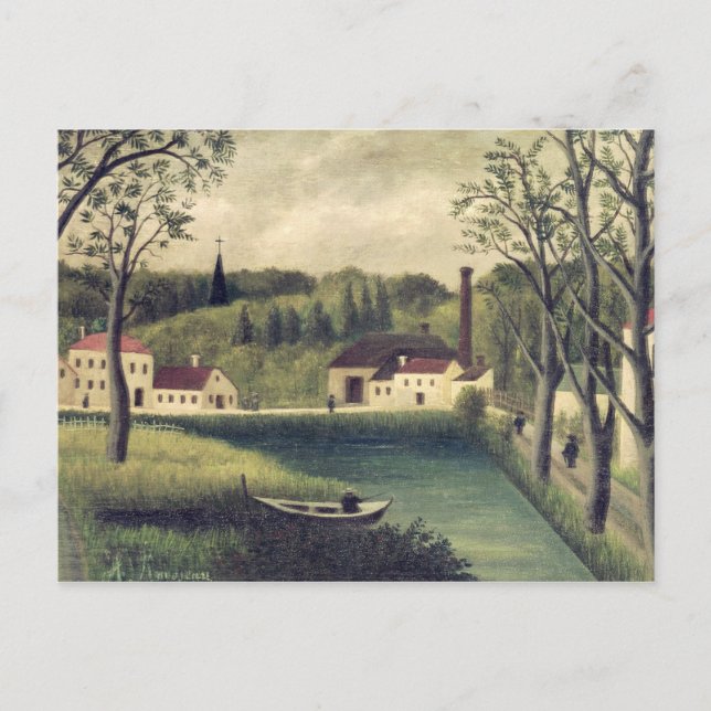 Landschaft mit einem Fischer nach 1886 Postkarte (Vorderseite)