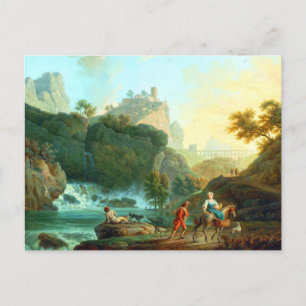 Landschaft mit einem Fischer von Claude Joseph Ver Postkarte