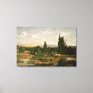Landschaft mit einem Fluss, Manzanares Leinwanddruck