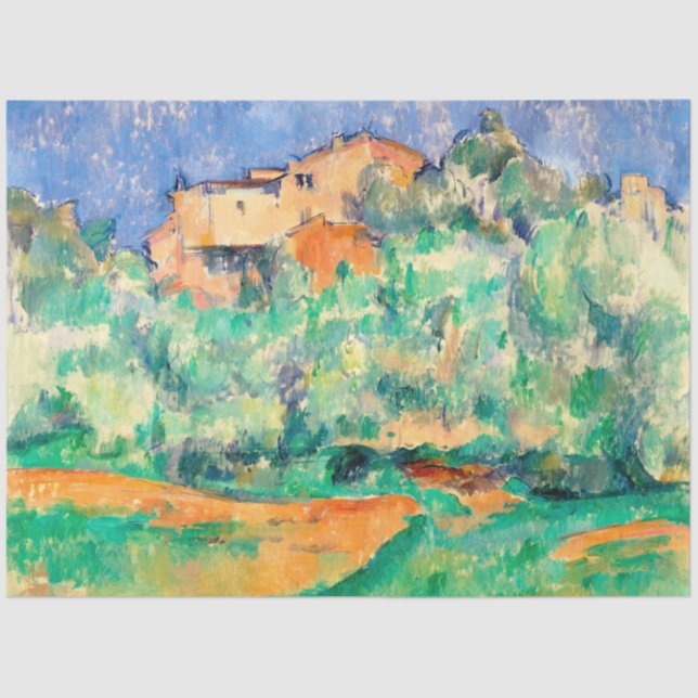 Landschaft mit einem Haus, Cezanne Seidenpapier (Vorderseite)