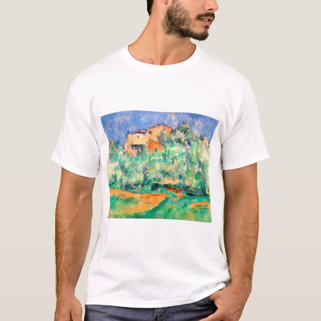 Landschaft mit einem Haus, Cezanne T-Shirt (Vorderseite)