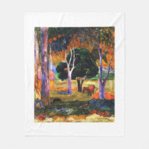 Landschaft mit einem Schwein und einem Pferd Berüh