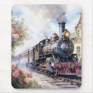 Landschaft mit einem viktorianischen Zug Mousepad