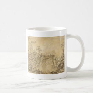 Landschaft mit einer rustikalen Brücke Kaffeetasse