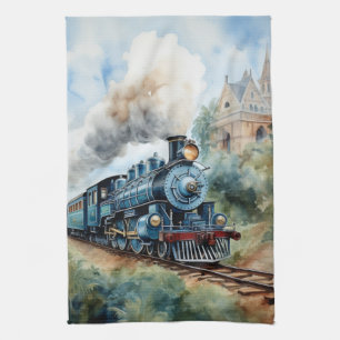 Landschaft mit einer viktorianischen Bahn Geschirrtuch