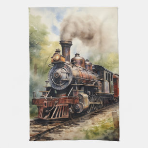 Landschaft mit einer viktorianischen Eisenbahn Geschirrtuch
