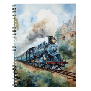 Landschaft mit einer viktorianischen Eisenbahn Notizblock