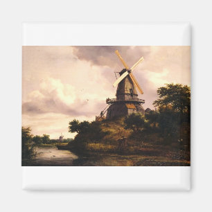 Landschaft mit einer Windmühle Kunst Magnet