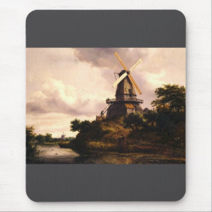 Landschaft mit einer Windmühle Kunst Mousepad