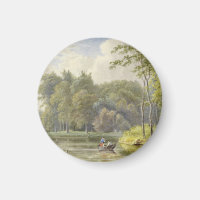 Landschaft mit Figuren in einem Ruderbootchen Vint