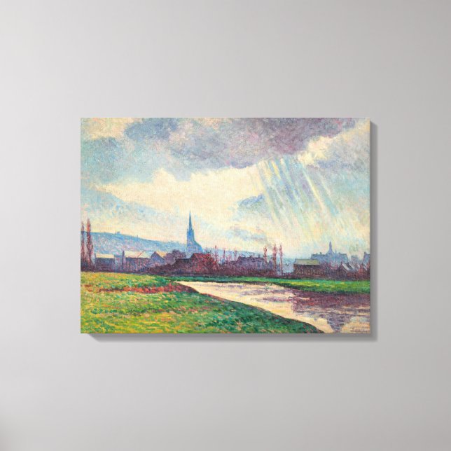 Landschaft mit Fluss (von Maximilien Luce) Leinwanddruck (Vorderseite)