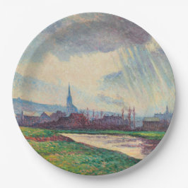Landschaft mit Fluss (von Maximilien Luce) Pappteller