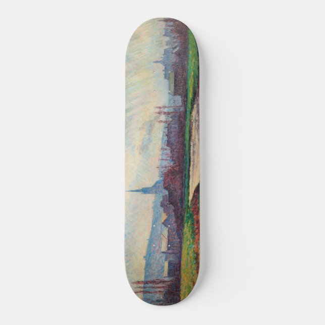Landschaft mit Fluss (von Maximilien Luce) Skateboard (Vorderseite)