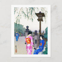 Landschaft mit Frauen in einem Kimono, Hiroshi Yos