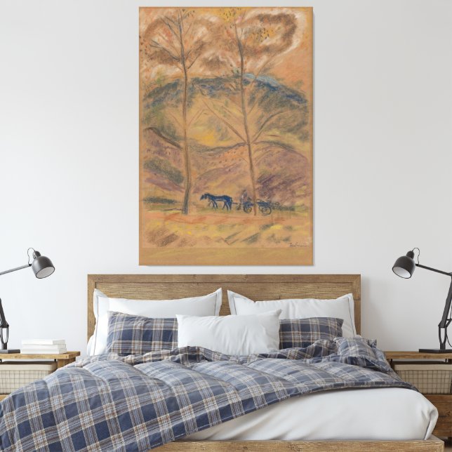 Landschaft mit Fuhrmann Leinwanddruck (Insitu (Schlafzimmer))