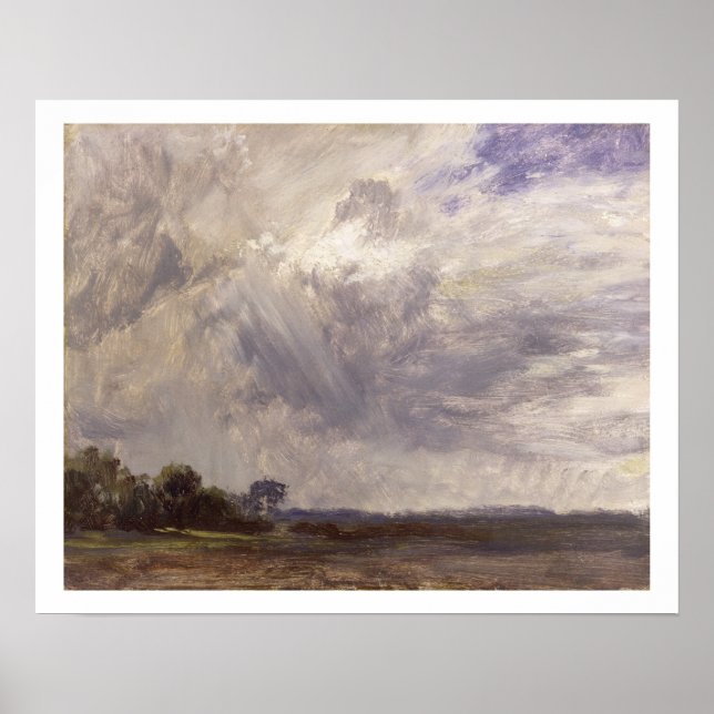 Landschaft mit grauem Windy Sky, c.1821-30 (Öl auf Poster (Vorne)