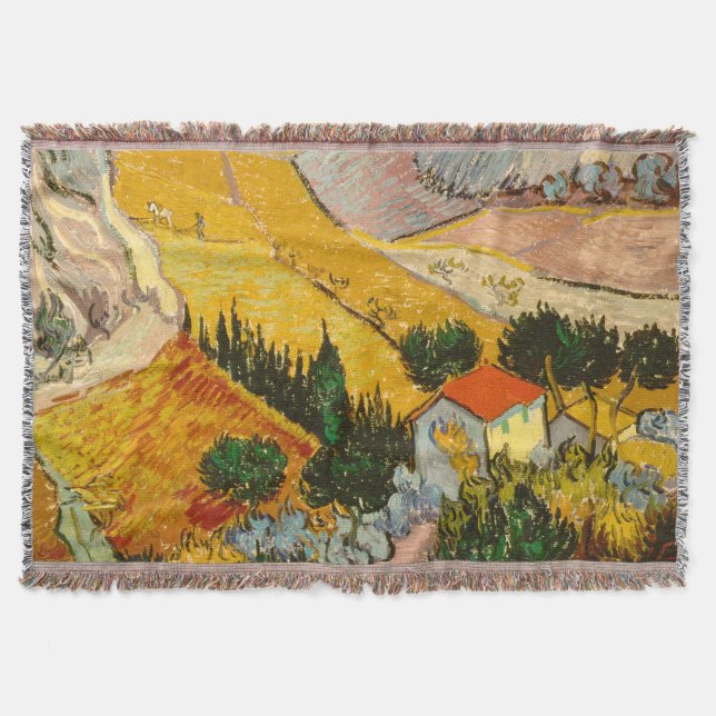 Landschaft mit Haus und PloughmaVincent van Gogh Decke (Vorderseite)