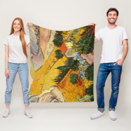 Landschaft mit Haus und PloughmaVincent van Gogh Fleecedecke