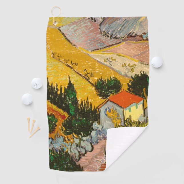 Landschaft mit Haus und PloughmaVincent van Gogh Golfhandtuch (Insitu)