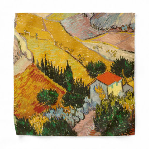 Landschaft mit Haus und PloughmaVincent van Gogh Halstuch