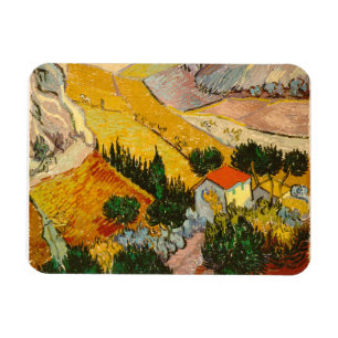 Landschaft mit Haus und PloughmaVincent van Gogh Magnet